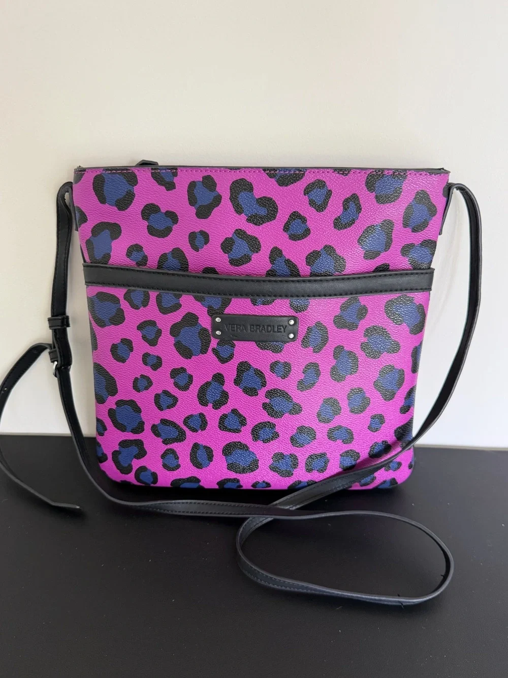 Vera Bradley Leopard Print Crossbody Bag Pink Blue Black